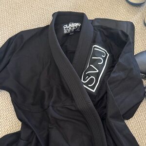 Classic Men's Black Jiu-Jitsu Gi Top with White Logo